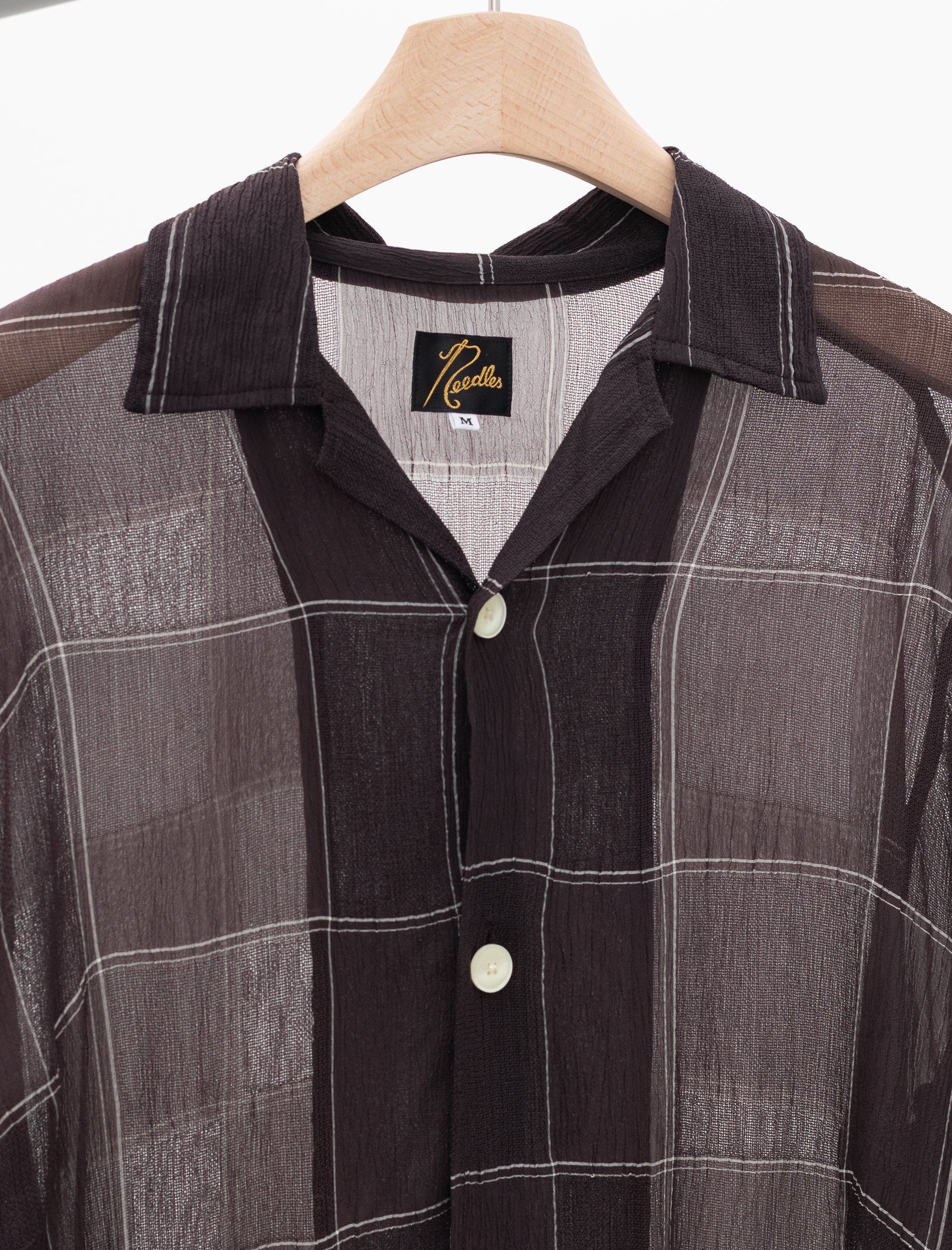 Cabana Shirt Crepe Plaid (Brown) - Image 3