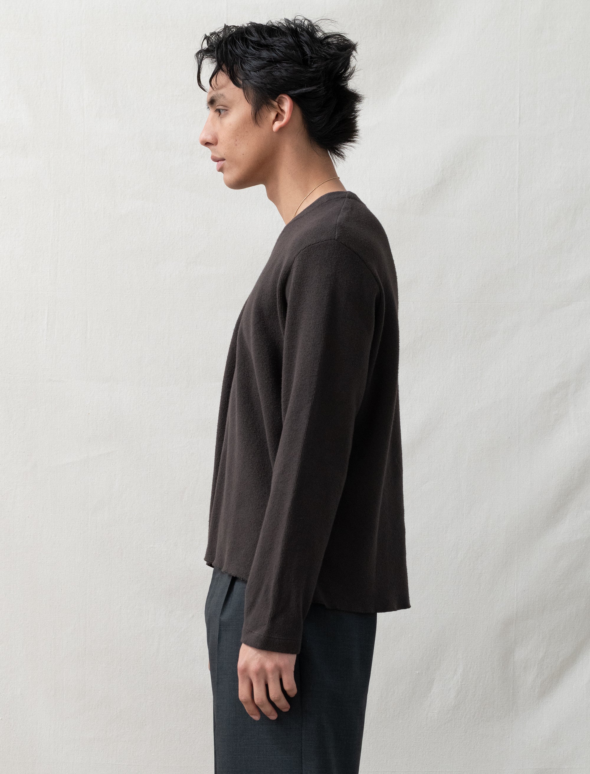 Cropped V-Neck Sweater (Timber) - Image 4