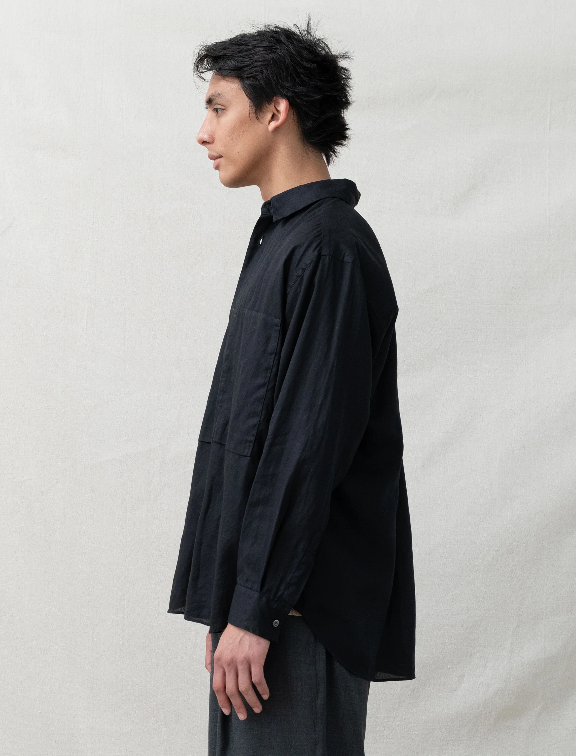 Garment-Dye Over Shirt (Black Navy) - Image 2