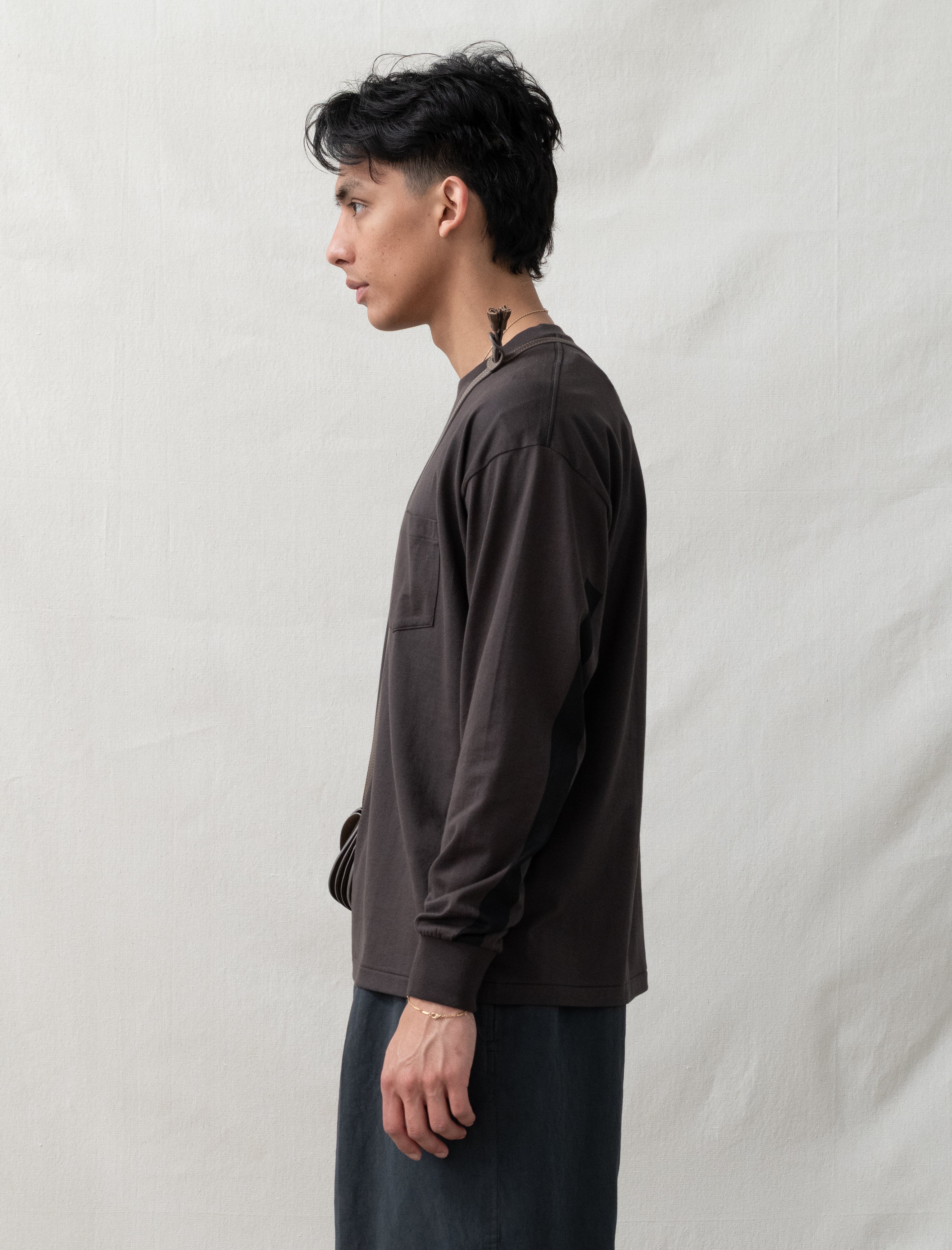 Kaptain Sunshine L/S Stripe T-Shirt (Grey) - Image 2