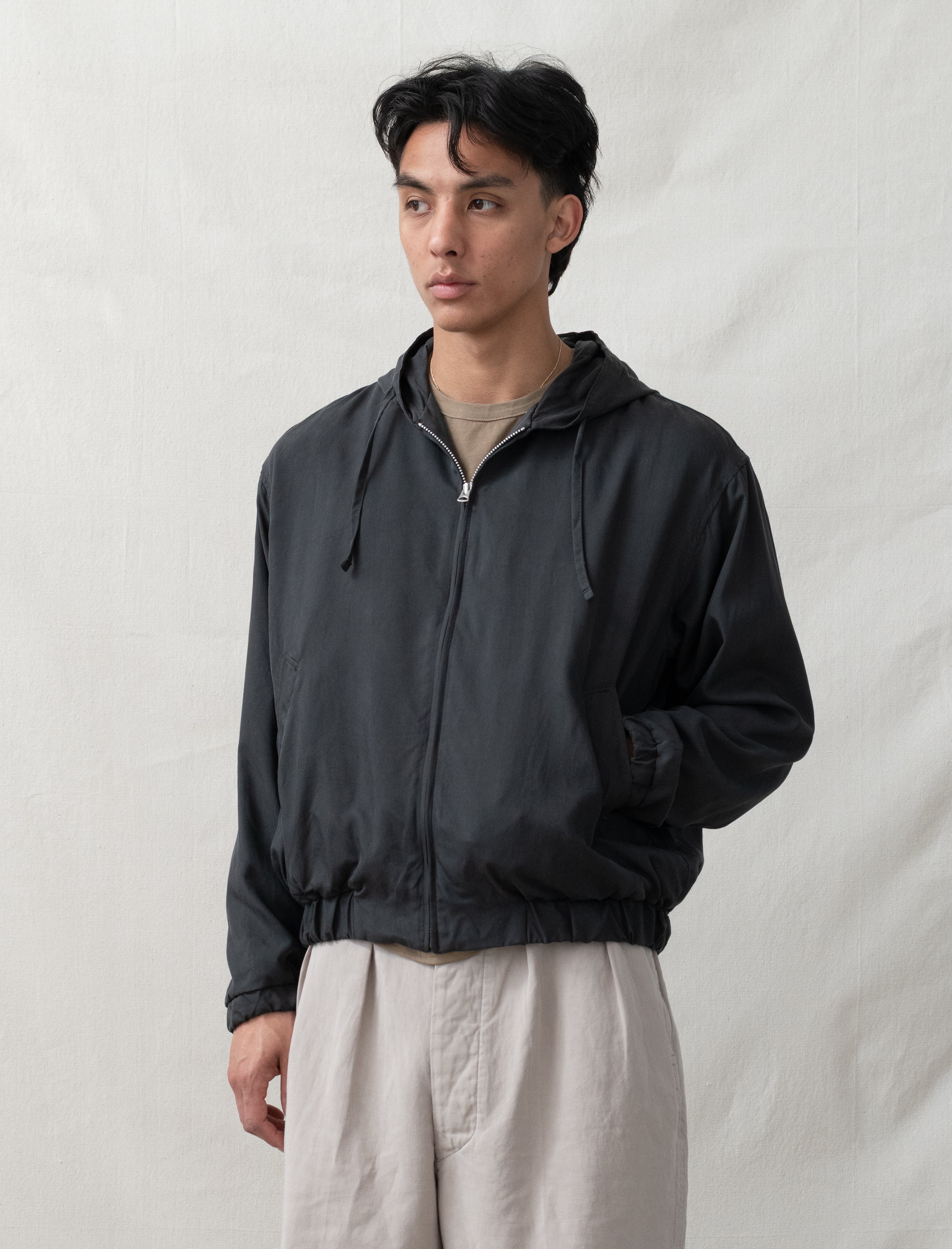 Kaptain Sunshine Silk Zip Jacket (Faded Black) - Image 4