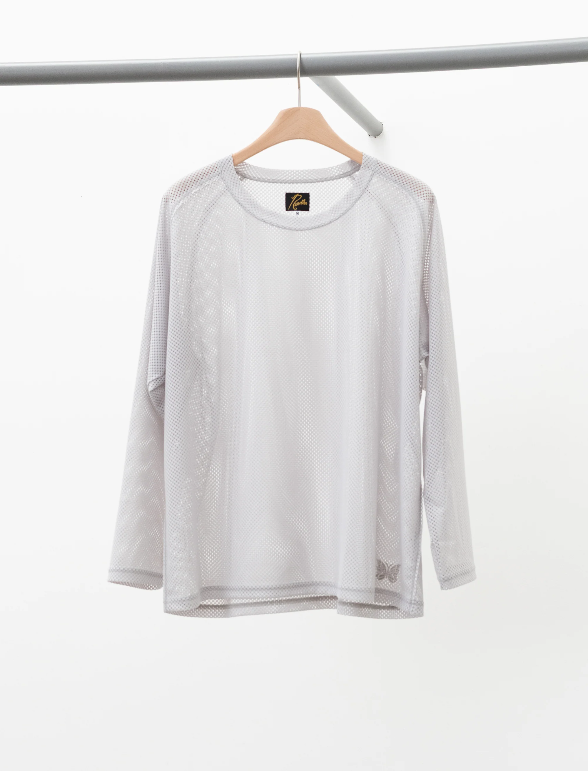 U-Neck Tee Geometic Raschel Lace (Grey)