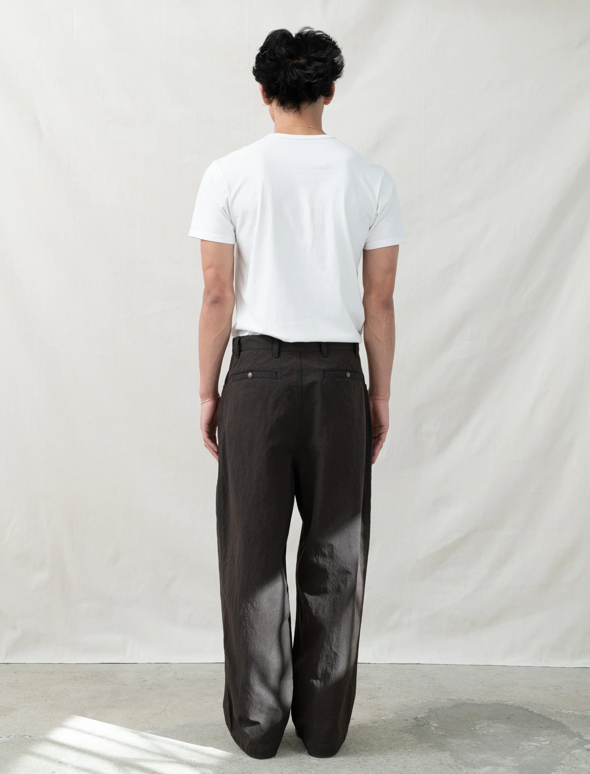 Men's Pleated Pants (Brown) - Image 3