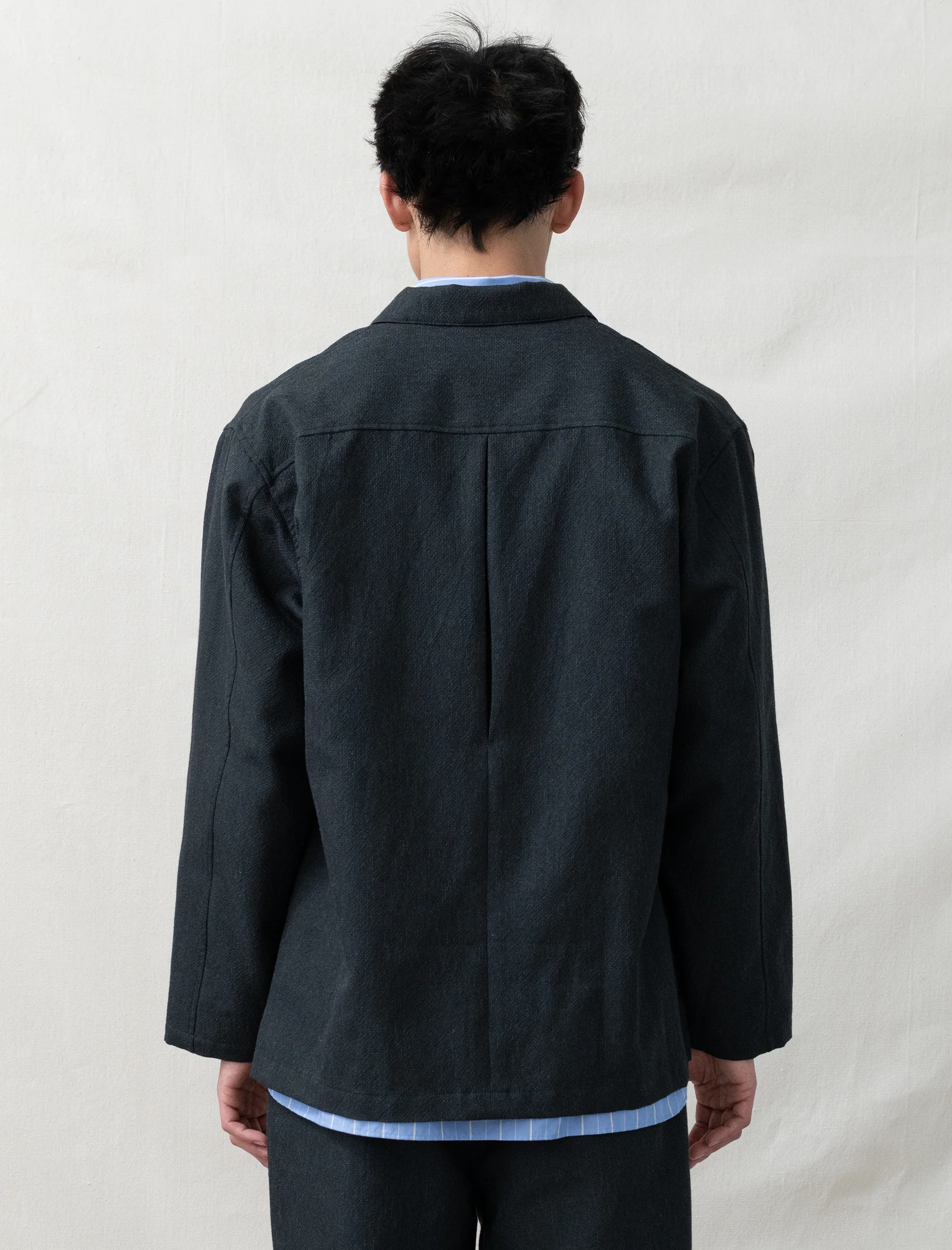 Mixed Shirt Jacket (Ink Black) - Image 3