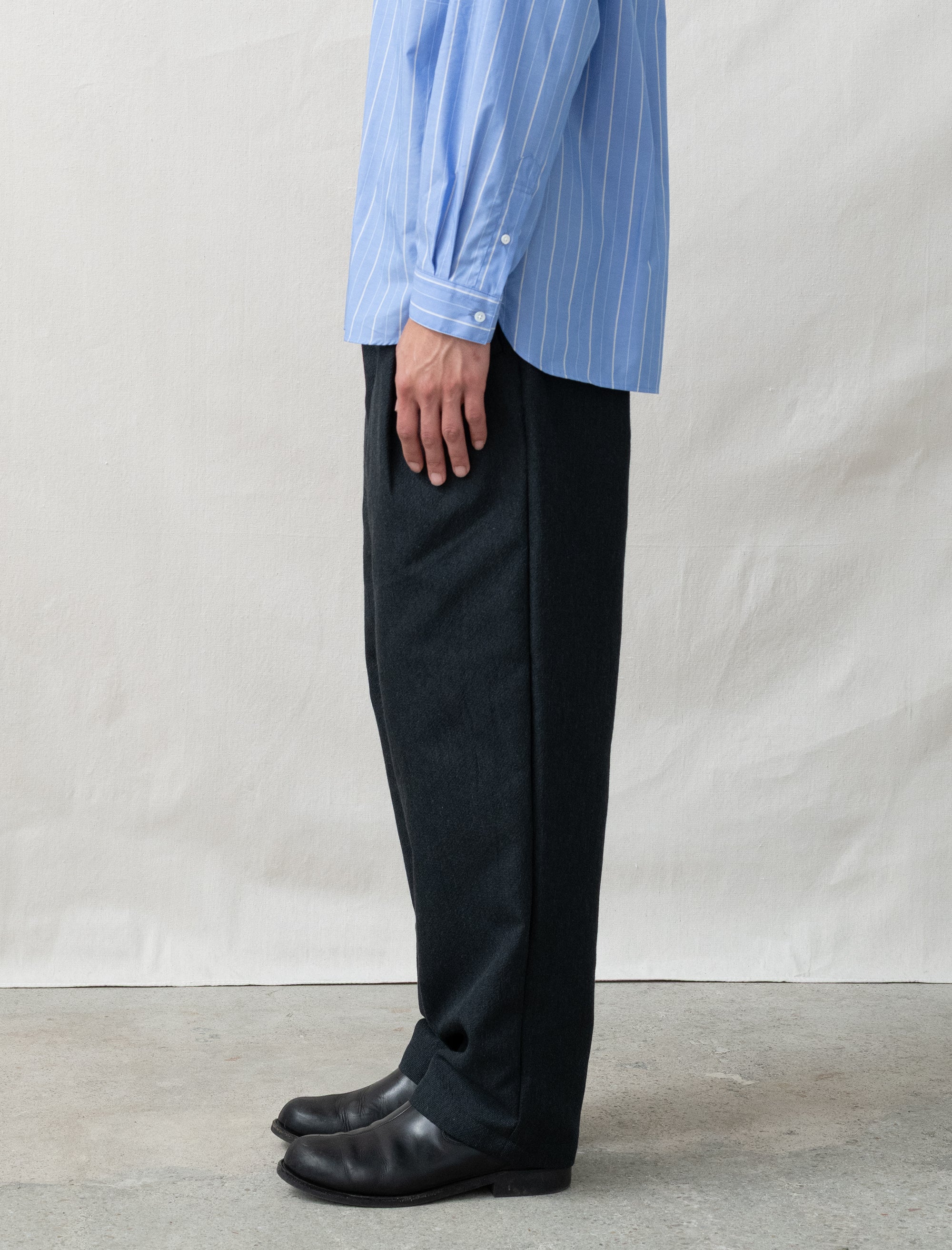 Mixed Single Pleat Pants (Ink Black) - Image 3