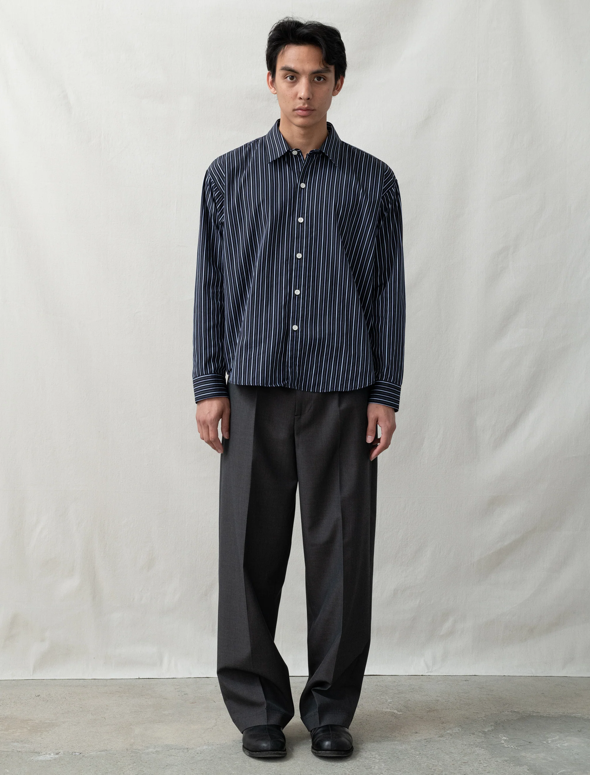 Patch Trousers (Grey Dry Wool)
