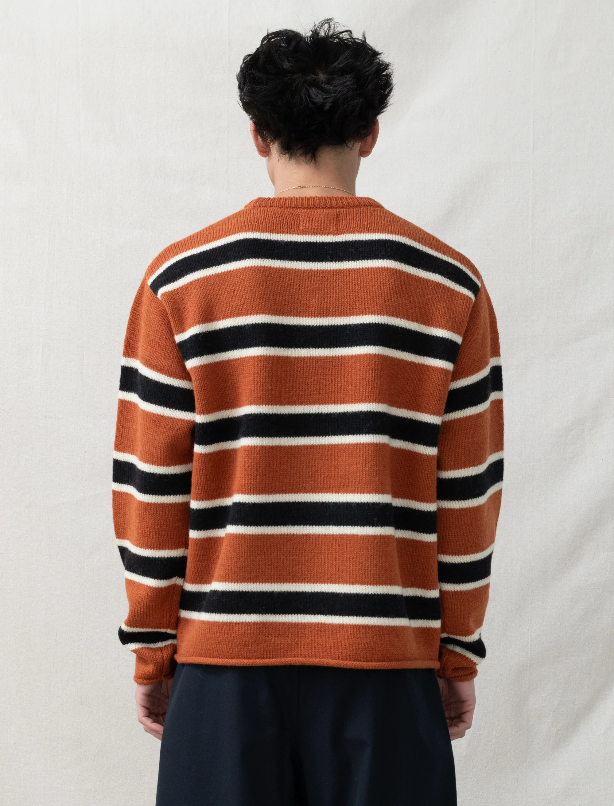 Striped Wool Sweater (Umber) - Image 3