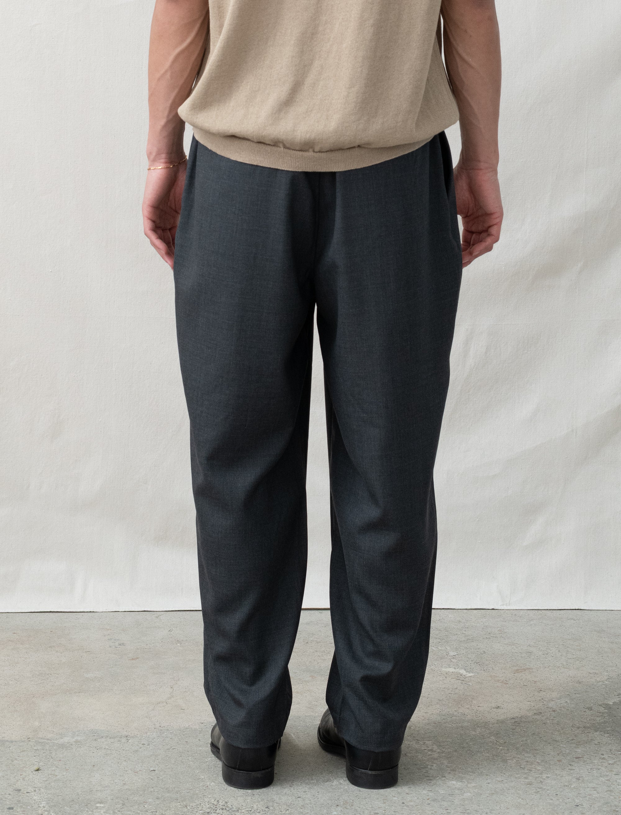 Summer Wool Wide Pants (Charcoal) - Image 5