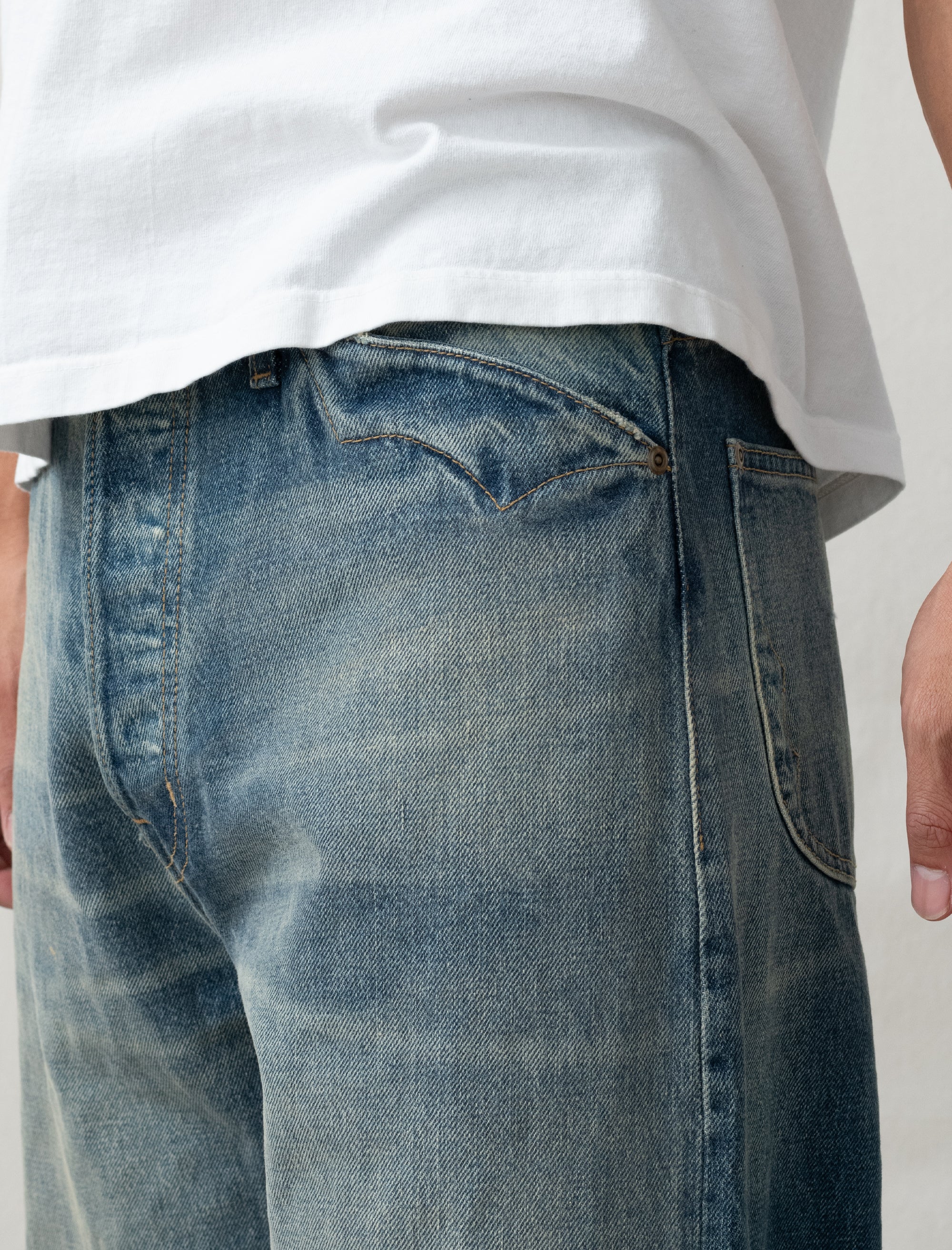 Type 00 Selvedge Denim 15oz (Washed Indigo) - Image 6