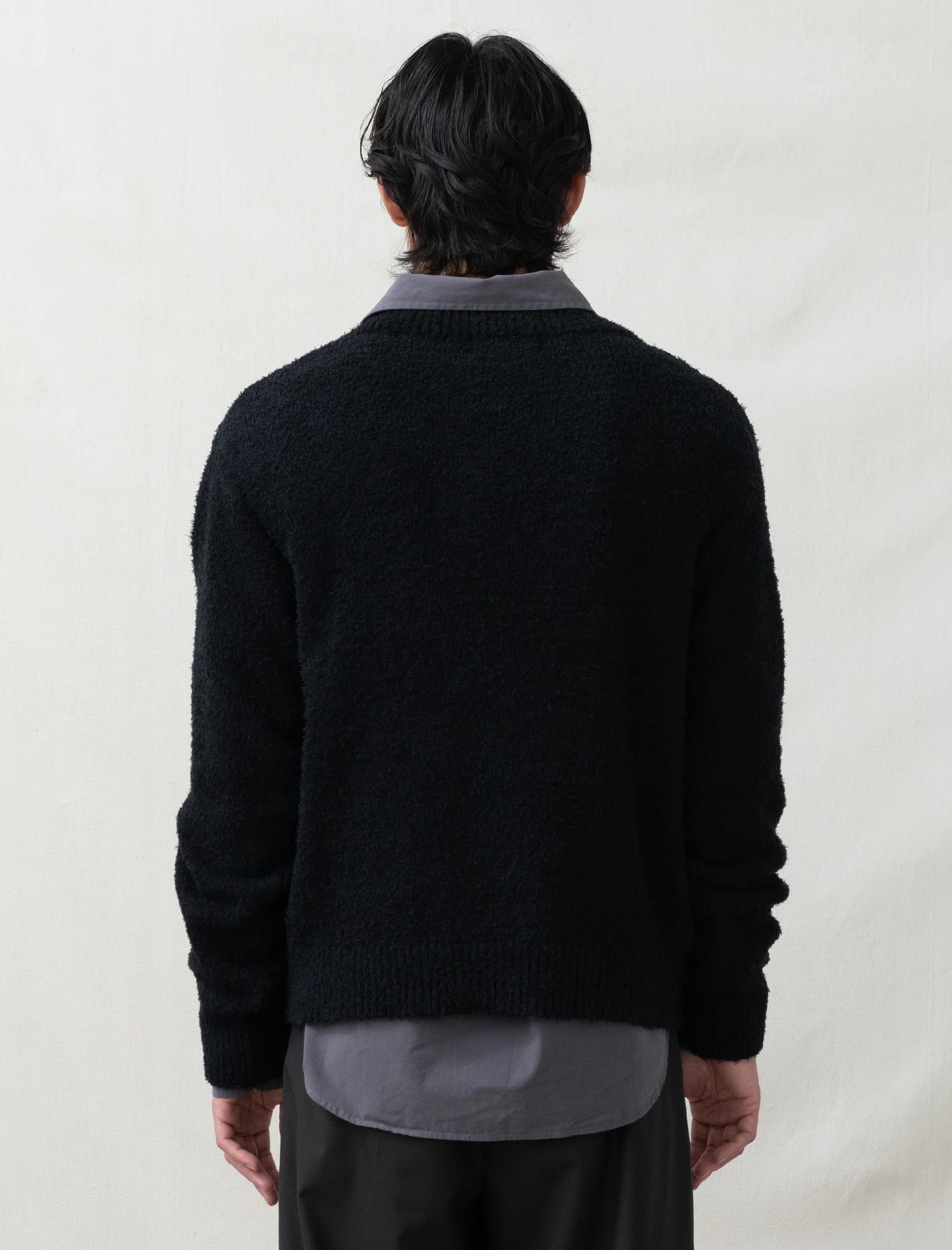 V-Neck Sweater (Furry Black) - Image 4