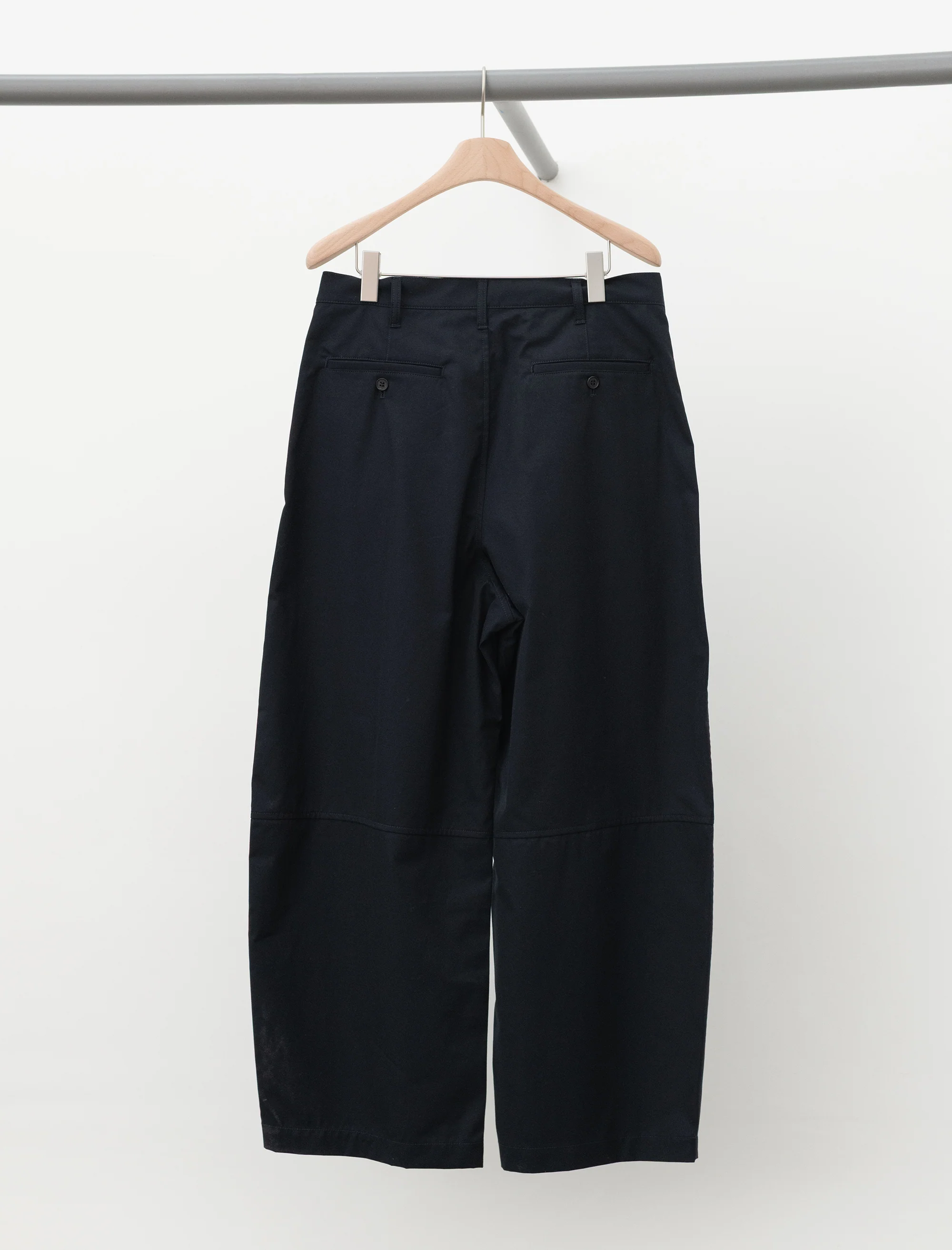 Wide Pleated Cotton Pant (Navy) - Image 5