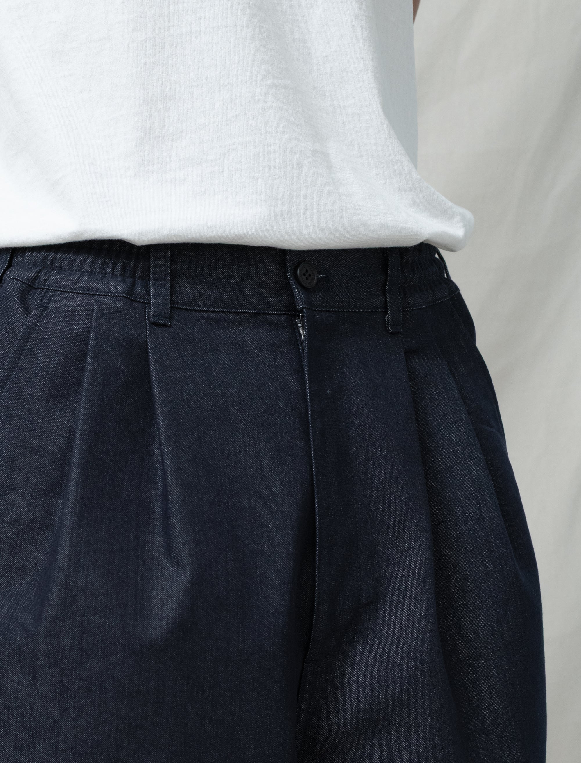 Wide Pleated Shorts (Indigo) - Image 5